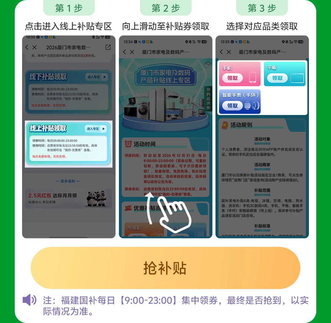 国家补贴（福建地区）